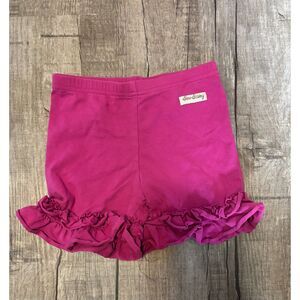 Sew Sassy Girls Ruffle Shorts Size 6 Pink Knit Bottoms Boutique Style